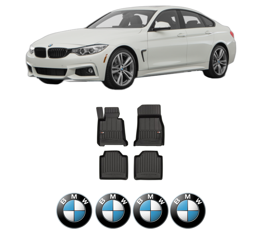 Set covorase presuri BMW Seria 3 Gran Turismo (F34) din 2012-2018, auto, din cauciuc thermoplastic, 4 Stickere auto cu BMW Seria
