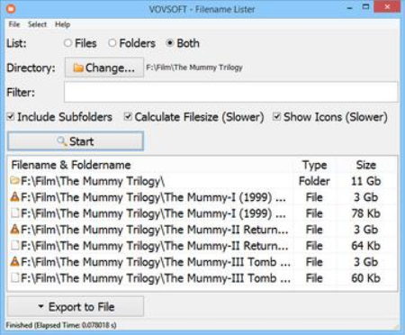 VovSoft Filename Lister 3.8 + Portable