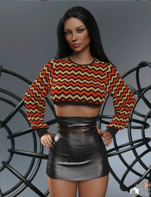 VERSUS – D-Force Cute Crop Top for Genesis 8 and 9 Females