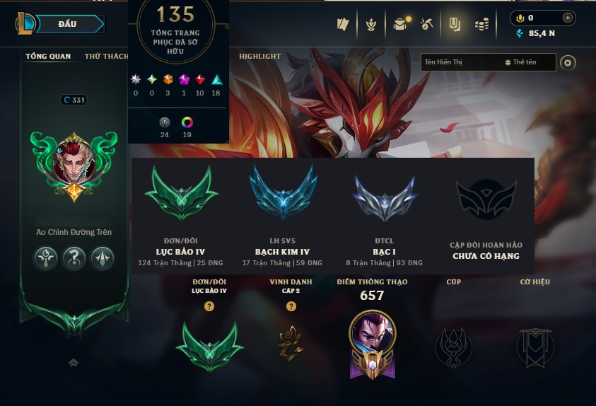 Acc LMHT # - Khung Lục Bảo