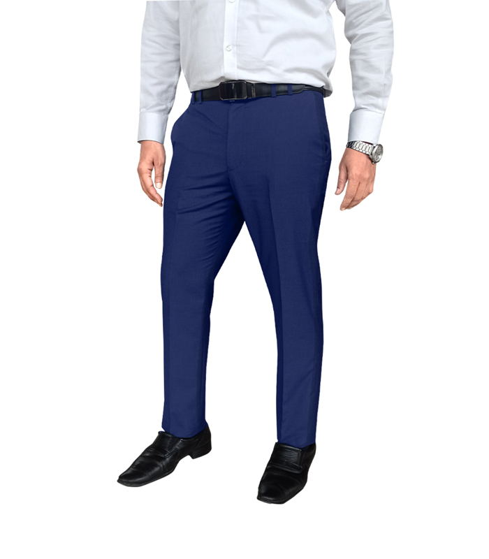 Men’s Formal Trouser Slim Fit Plain Front Cross Pocket Color: 916(4. NAVY BLUE)