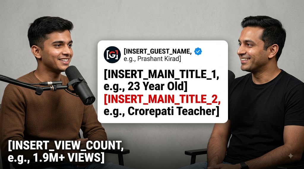 AI-generated example result for the youtube-thumbnail prompt: Podcast YouTube Thumbnail AI Prompt #139 – Single-Scene Composition