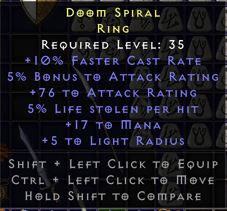 Fcr And Attack Rating Rings - Topic - d2jsp