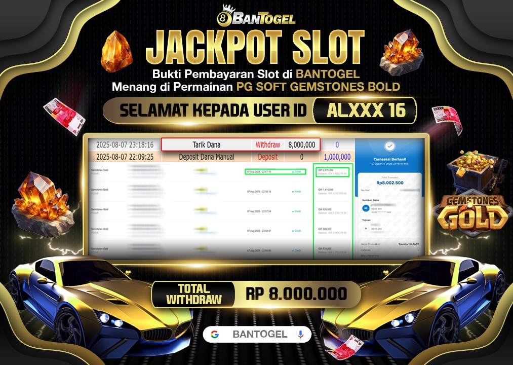 BUKTI JACKPOT LUNAS BANTOGEL