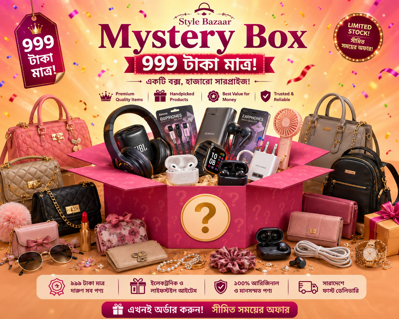  Mystery Box মাত্র ৯৯৯ টাকা! 