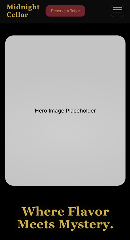 Midnight Cellar mobile view