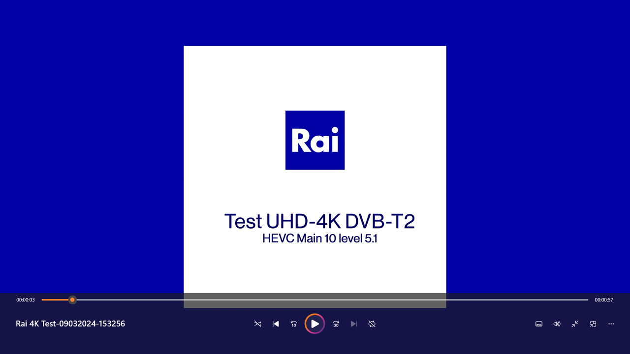 RAI 4K UHD DVB-T2 TS