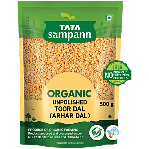 Tata Sampann Organic Toor Dal/Togari Bele, 500 g
