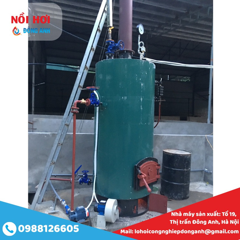 lò hơi đốt than củi 200kg/h