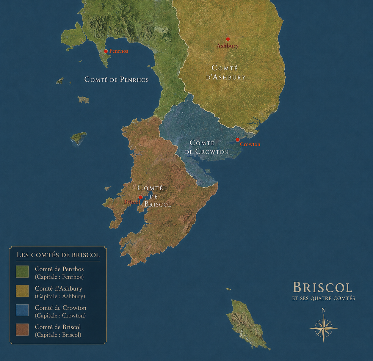 Découpage historique des comtés de Briscol