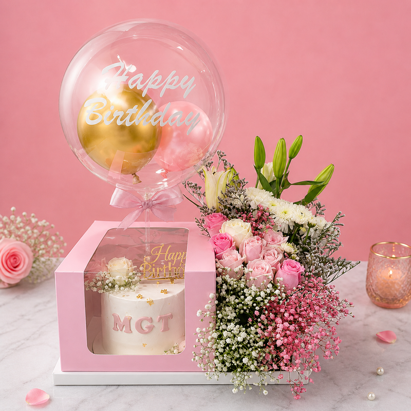 Pastel birthday Celebration  On Marble  Image