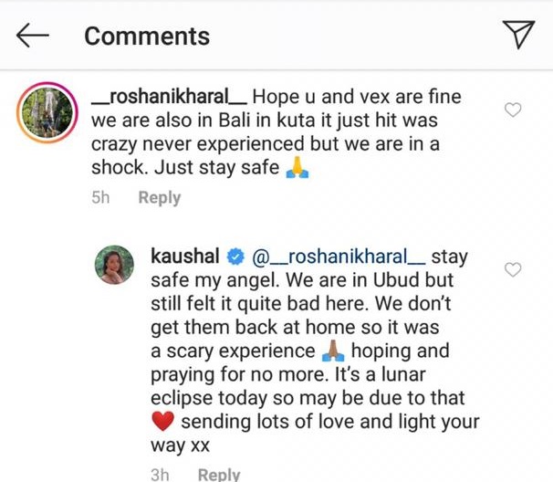 Capture balasan komentar di akun Instagram Kaushal