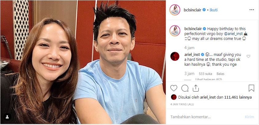 Ucapan selamat ulang tahun BCL untuk Ariel NOAH