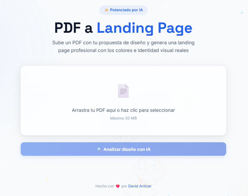 PDF a Landing Page