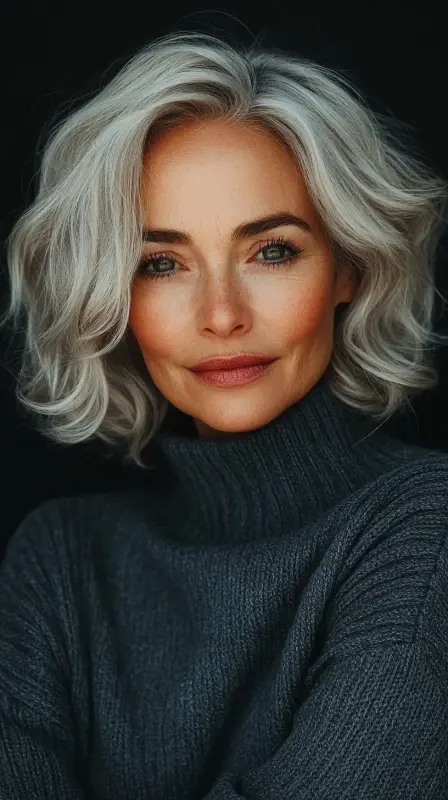 Timeless Tresses: Silver Serenade - Hairstyles for Women Over 60 with Thin Hair
