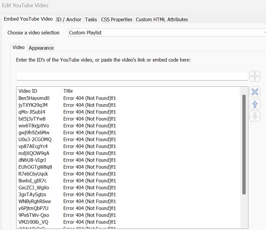 VIDEO PLAYLIST NOT WORKING IN WEBPLUS X8