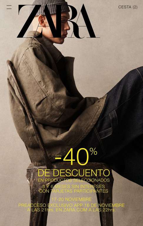 Buen Fin 2023 en Zara, 40% de descuento en artículos seleccionados