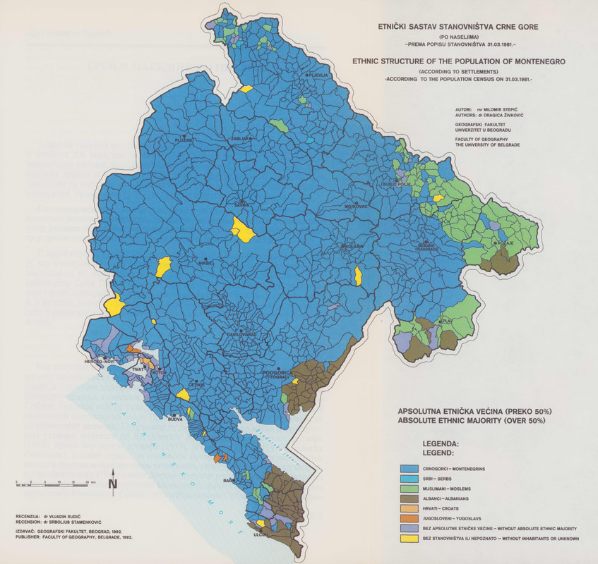 Etnički sastav stanovništva Crne Gore 1981-1200
