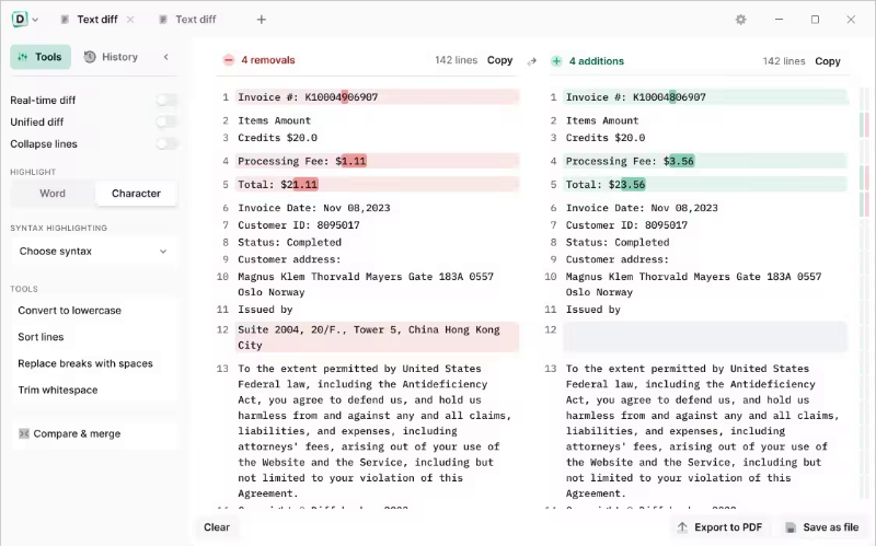 Diffchecker 6.8.5 – (220 MB) Diffchecker 6.8.5 – (220 MB)
