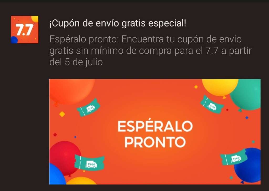 Shopee: Cupón de envío gratis sin minimo de compra (5 de julio) 