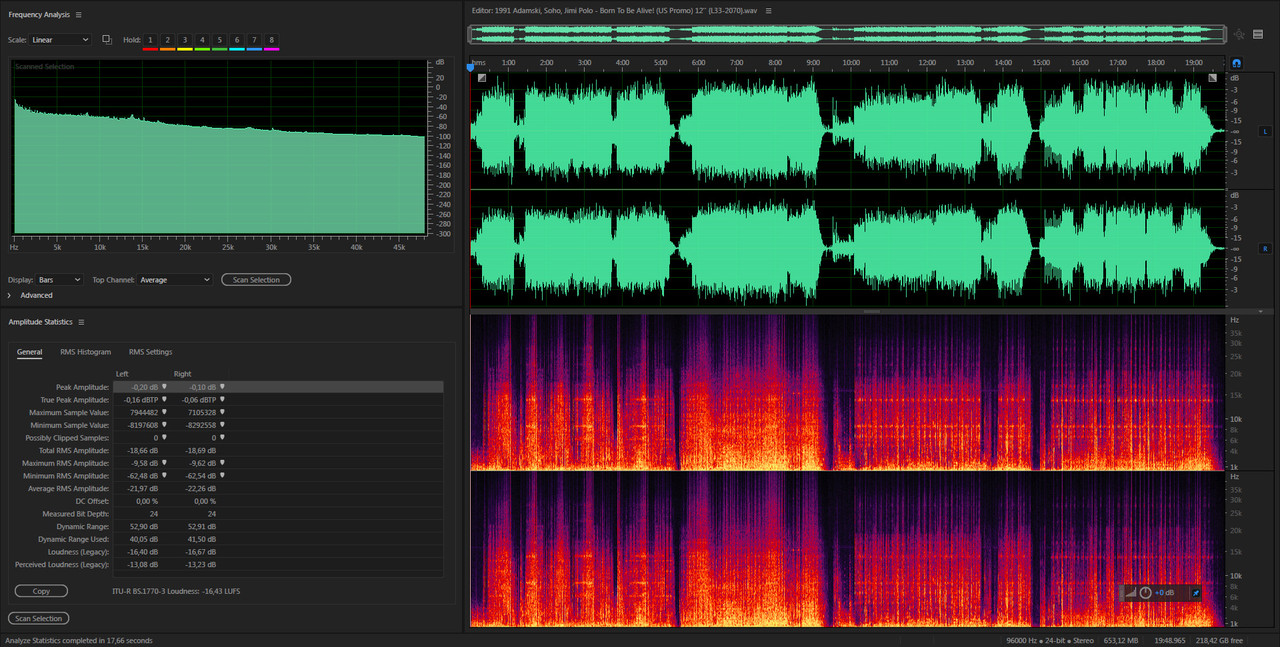 1991 Adamski, Soho, Jimi Polo - Born To Be Alive! (US Promo) 12'' {L33-2070}