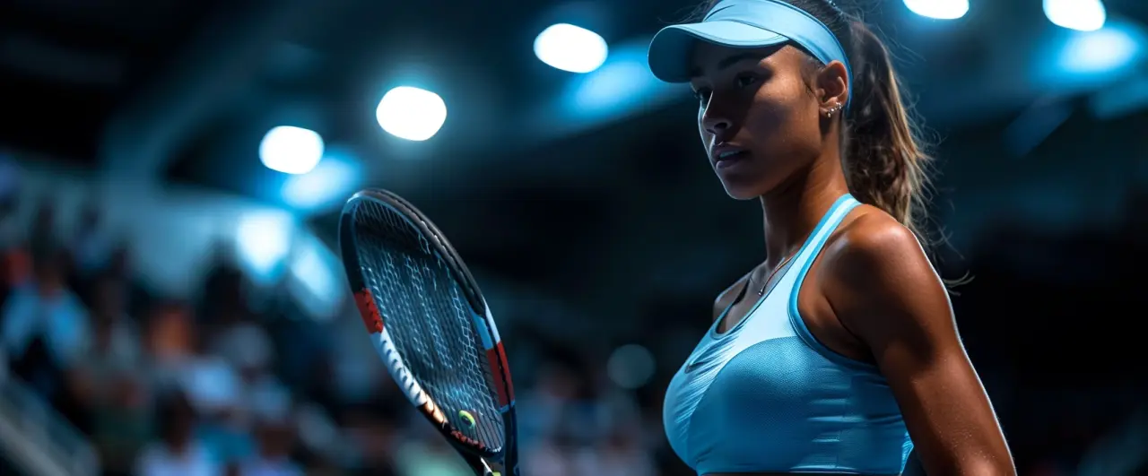 Теннисистка тренируется