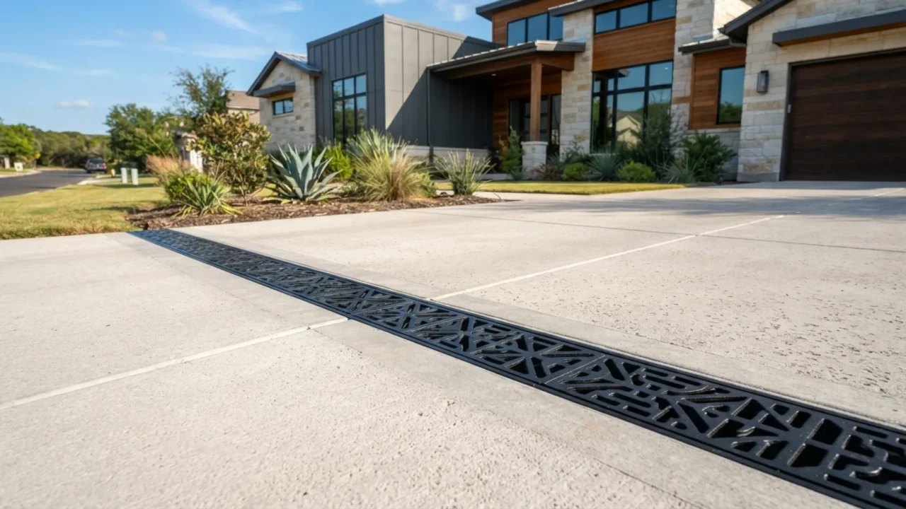 Concrete driveway drainage management San Antonio