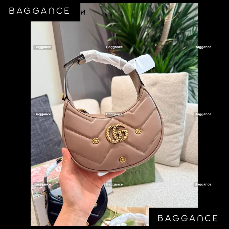 Gucci Moon Crescent Bag Black Full Box Size 23cm EVGUC-023