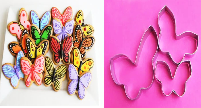 Molde  Metálico Mariposa alas curvas cortador de pasta fría Pastillaje