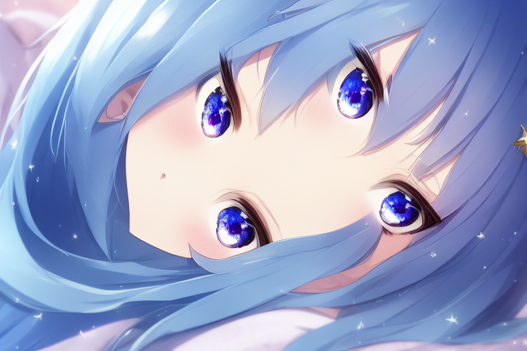 00341-4054487276-DATE_ A_LIVE, exquisite anime  palace_bedroom, Full_body, blue_hair, blue_eye, long