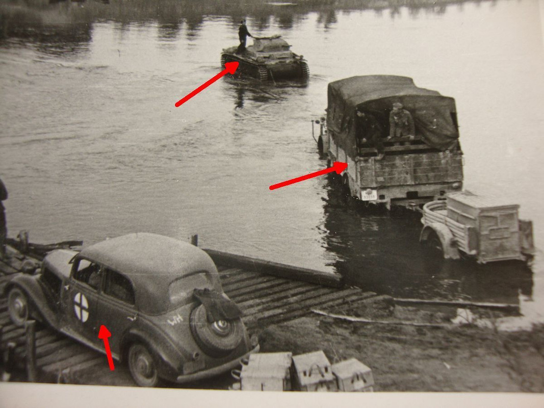 Polen, Flußüberquerung, PKW Maling Fadenkreuz, P