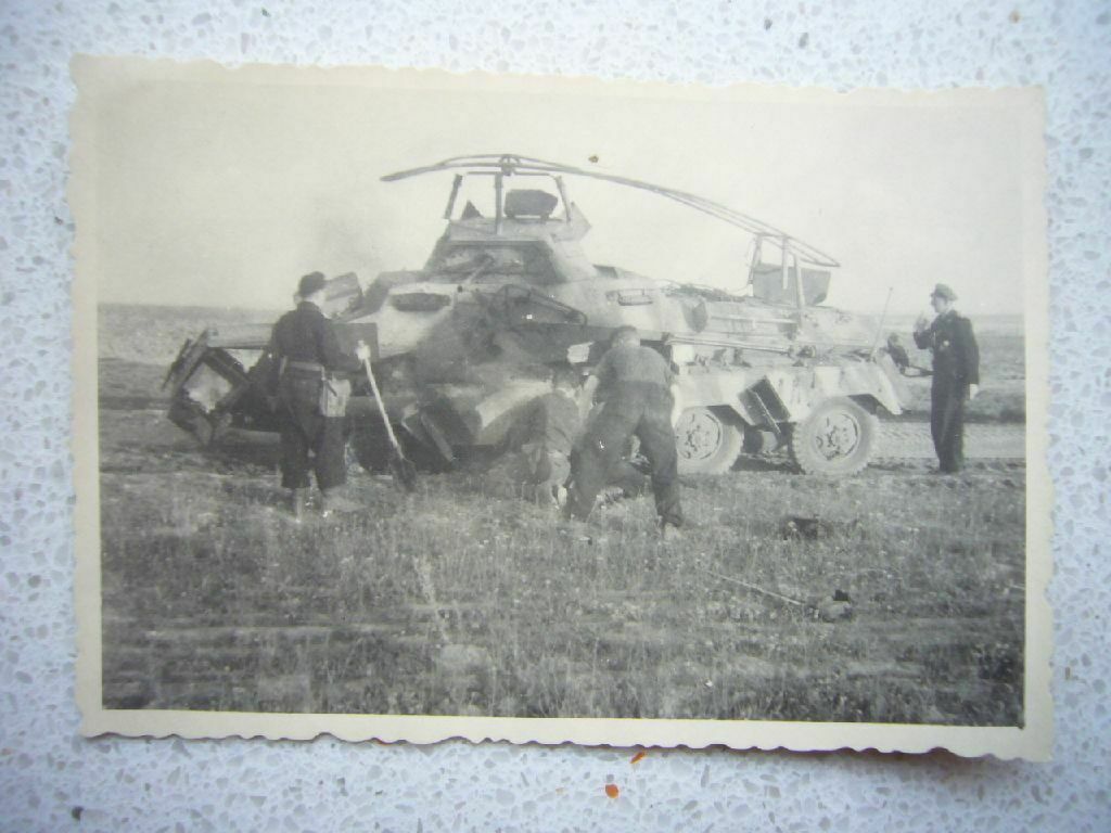 Foto Wehrmacht Sdkfz. Spähpanzer 8-Rad Panzerwagen Befehlspanzer