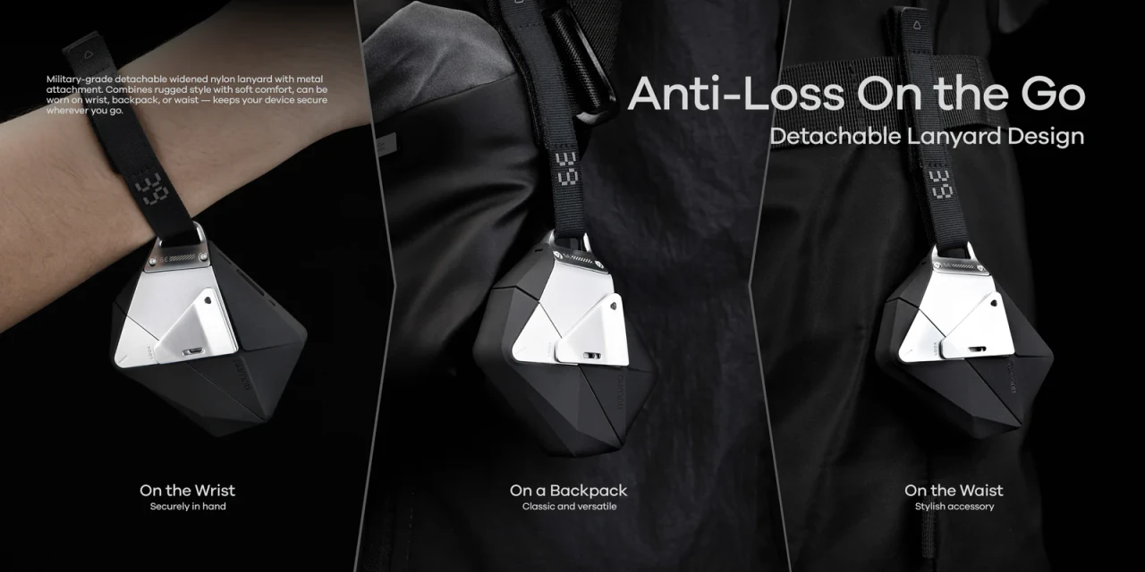 Husa pentru AirPods Pro 3, Aulumu A39 Geometric, TPU rezistent si Aliaj de zinc, finisaj mat premium, Snur detasabil, Protectie Antisoc, Compatibila incarcare wireless, Negru A39 10