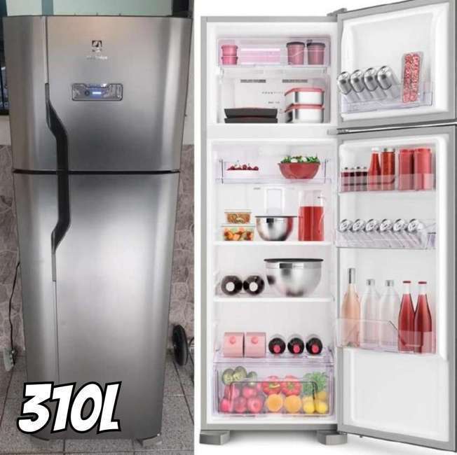 Geladeira frost free Electrolux TF39 inox com freezer 310L 127V