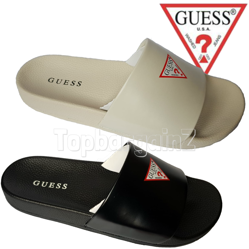 guess black flip flops
