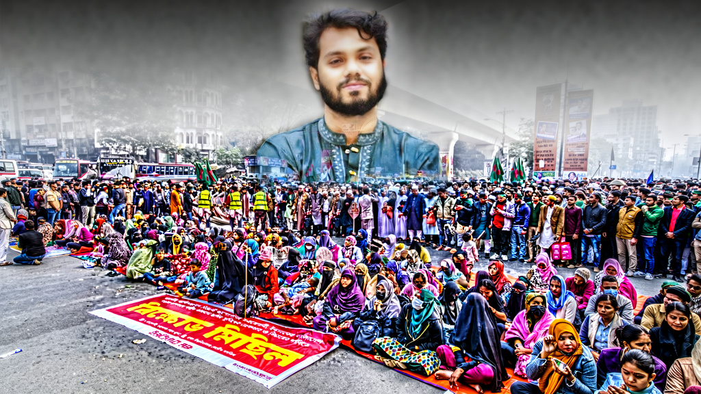 হাদি হত্যা: সরকার পতনের আল্টিমেটাম ইনকিলাব মঞ্চের