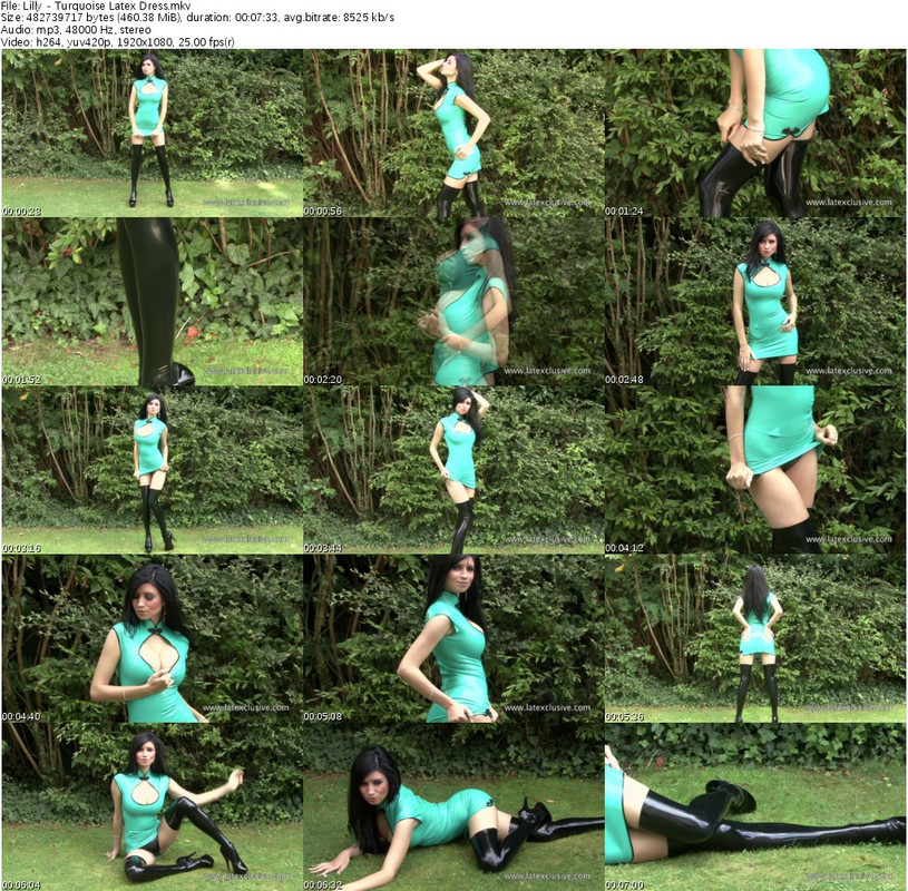 Lilly - Turquoise Latex Dress_s