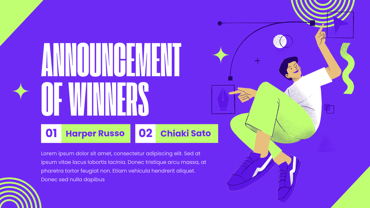 Purple Green Creative Geometric Trivia Quiz Presentation