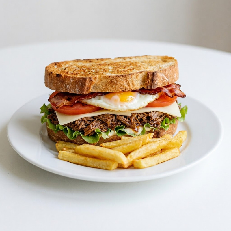 Sándwich Especial BP Con Carne Mechada