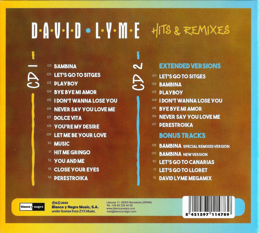 [FLAC] David Lyme - Hits & Remixes (2CD)(2020) Blanco Y Negro ‎– MXCD 3830 2