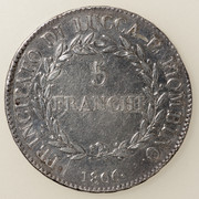 5 francos. Félix y Elisa Bonaparte. Principado de Lucca y Piombino (Italia). 1806. PAS5596