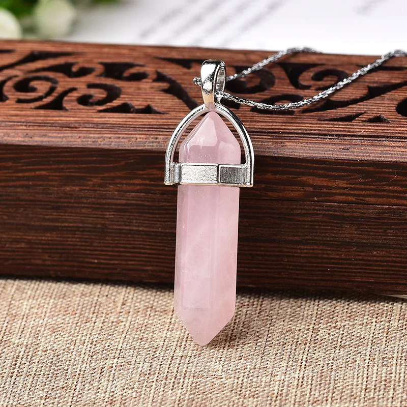 Κολιέ αλυσίδα με μενταγιόν ροζ χαλαζία κοσμήματα τιμή προς πώληση φτηνός  κρύσταλλο καθαριστικές ιδιότητες | zella.gr