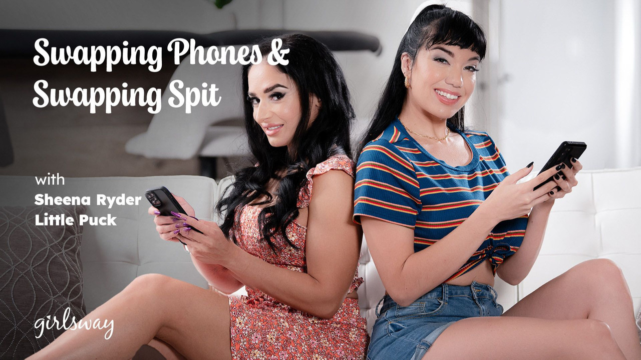 GirlsWay 25 01 12 Sheena Ryder, Little Puck Swapping Phones & Swapping Spit