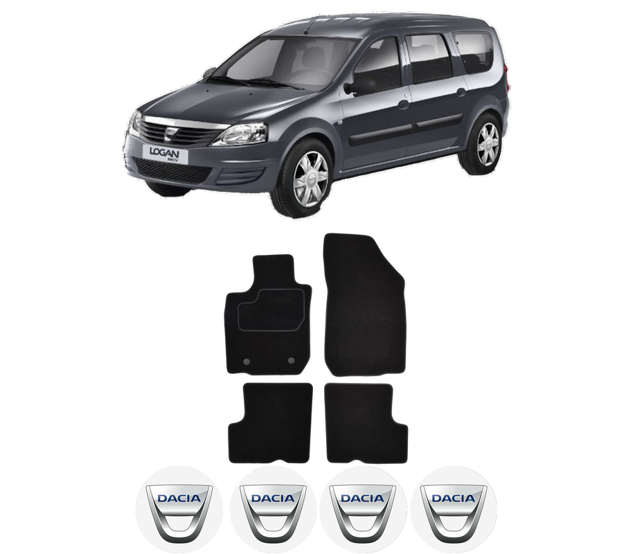 Set Covorase Presuri DACIA LOGAN MCV (KS_) din 2007-2013, Auto, Material Textil Mocheta, 4 Stickere auto cu DACIA