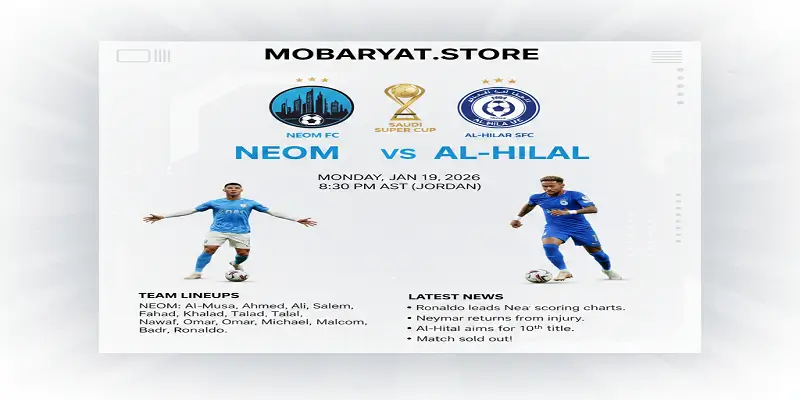 بث مباشر مباراة نيوم إس سي ضد الهلال في الدوري السعودي