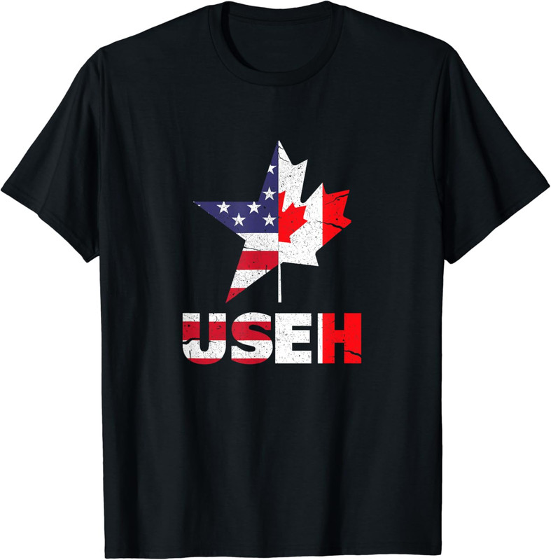 US EH Funny American Canadian Joke Theme Unisex T-Shirt