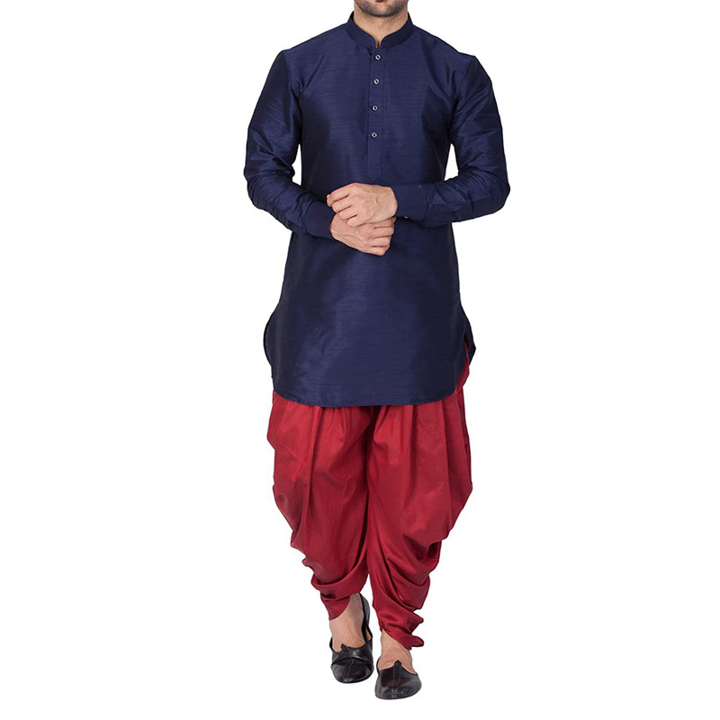 Men's Dhoti Kurta Pant Set Silk Blend Ethnic Kurta Pyjama For Wedding Wear Dress - Picture 14 of 24
