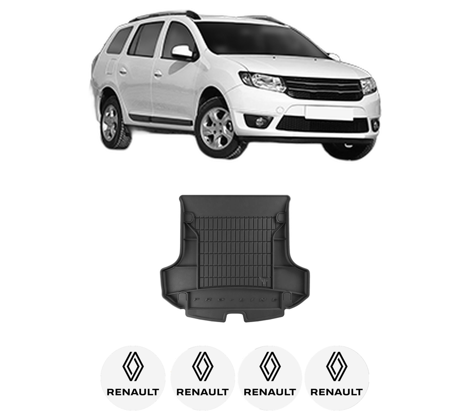Tavita Portbagaj RENAULT LOGAN II Estate (K8_) din 2013-2020, Protectie Portbagaj Auto, 4x Stickere auto cu RENAULT