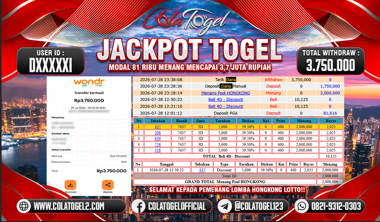 JACKPOT HONGKONG LOTTO!!