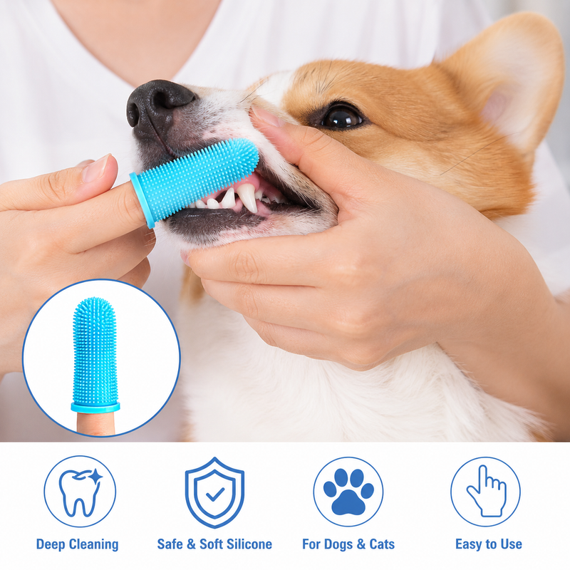 Soft Silicone Pet Finger Toothbrush